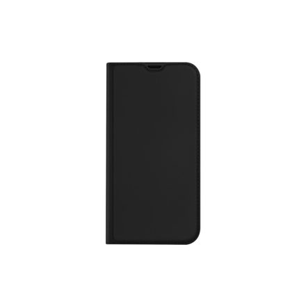 Bőrhatású oldalra nyíló mágneses telefontok ívelt sarkokkal kártyatartóval Samsung Galaxy A54 5G Dux Ducis Skin Pro fekete