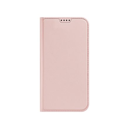 Bőrhatású oldalra nyíló mágneses telefontok ívelt sarkokkal kártyatartóval Samsung Galaxy A54 5G Dux Ducis Skin Pro rose gold