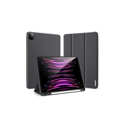 Dux Ducis Domo iPad Pro 2/3/4 11.0 colos Bőrhatású intelligens tablet tok érintőtoll tartóval alvó/ébresztő móddal fekete