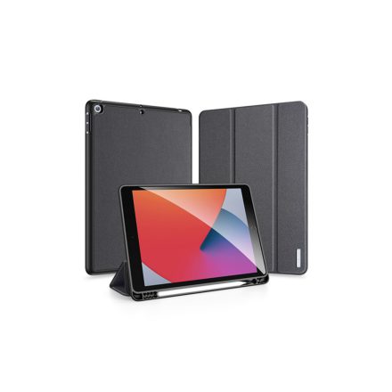 Dux Ducis Domo  iPad 7/8/9 10.2 colos Bőrhatású intelligens tablet tok érintőtoll tartóval alvó/ébresztő móddal fekete