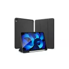 Dux Ducis Domo iPad Air 4/5 10.9 / iPad Air 6 (2024) / Air 7 (2025) 11.0 / Air 8 (2026) 11.0 Bőrhatású intelligens tablet tok érintőtoll tartóval alvó/ébresztő móddal fekete