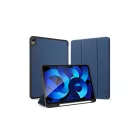 Dux Ducis Domo iPad Air 4/5 10.9 / iPad Air 6 (2024) / Air 7 (2025) 11.0 / Air 8 (2026) 11.0 Bőrhatású intelligens tablet tok érintőtoll tartóval alvó/ébresztő móddal sötétkék