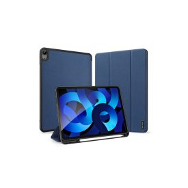   Dux Ducis Domo iPad Air 4/5 10.9 / iPad Air 6 (2024) / Air 7 (2025) 11.0 / Air 8 (2026) 11.0 Bőrhatású intelligens tablet tok érintőtoll tartóval alvó/ébresztő móddal sötétkék