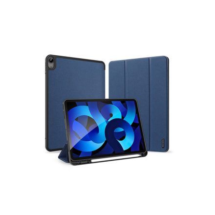 Dux Ducis Domo iPad Air 4/5 10.9 / iPad Air 7 11.0 (2025) Bőrhatású intelligens tablet tok érintőtoll tartóval alvó/ébresztő móddal sötétkék