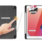 Dux Ducis Domo iPad Air 4/5 10.9 / iPad Air 6 (2024) / Air 7 (2025) 11.0 / Air 8 (2026) 11.0 Bőrhatású intelligens tablet tok érintőtoll tartóval alvó/ébresztő móddal sötétkék