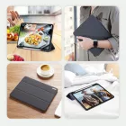 Dux Ducis Domo iPad Air 4/5 10.9 / iPad Air 6 (2024) / Air 7 (2025) 11.0 / Air 8 (2026) 11.0 Bőrhatású intelligens tablet tok érintőtoll tartóval alvó/ébresztő móddal sötétkék