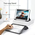 Dux Ducis Domo iPad Air 4/5 10.9 / iPad Air 6 (2024) / Air 7 (2025) 11.0 / Air 8 (2026) 11.0 Bőrhatású intelligens tablet tok érintőtoll tartóval alvó/ébresztő móddal sötétkék