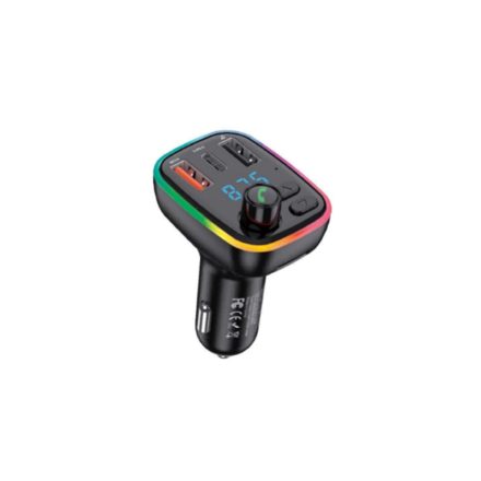 Dupla portos (Type-C/USB) autós gyorstöltő PD 40W 3A + FM transmitter Jokade JH017 fekete
