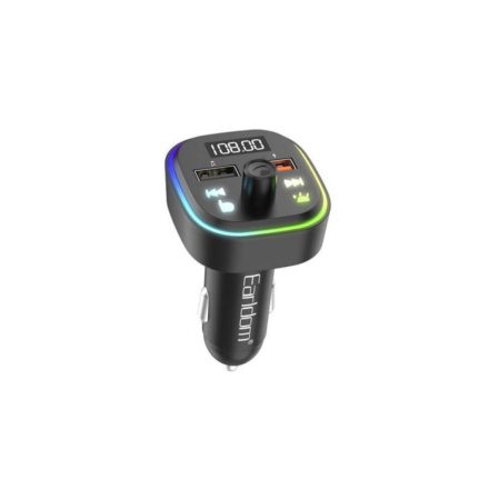 Dupla portos (Type-C/USB) autós töltő + FM transmitter Earldom ET-M85 fekete