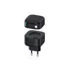 Usams CC209 Hálózati gyorstöltő PD 35W Teleszkópos lightning kábellel fekete