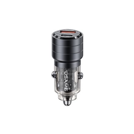 Usams CC176 Mini (USB - Type-C) Szivargyújtós (autós) gyorstöltővég 95W fekete