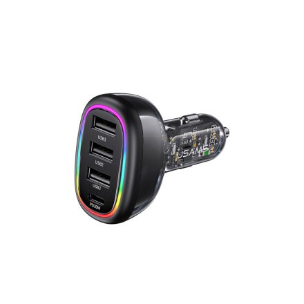 Usams CC170 Mini (USB - Type-C) Szivargyújtós (autós) gyorstöltővég 48W fekete