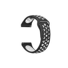 Univerzális Watch Szilikon sportszíj 20mm fekete-fehér