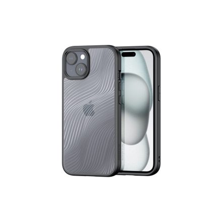 TPU+PC telefontok iPhone 15 6.1 colos Dux Ducis Aimo áttetsző hátlappal szürke kerettel
