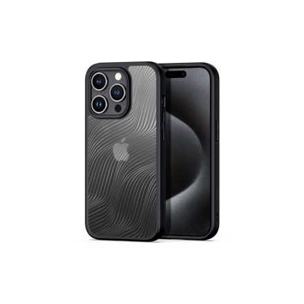 TPU+PC telefontok iPhone 15 Pro 6.1 colos Dux Ducis Aimo áttetsző hátlappal fekete kerettel