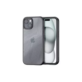   TPU+PC telefontok iPhone 15 Plus 6.7 colos Dux Ducis Aimo áttetsző hátlappal szürke kerettel