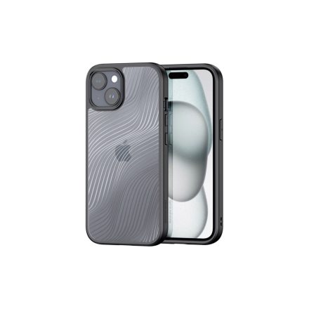 TPU+PC telefontok iPhone 15 Plus 6.7 colos Dux Ducis Aimo áttetsző hátlappal szürke kerettel