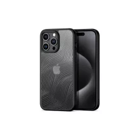   TPU+PC telefontok iPhone 15 Pro Max 6.7 colos Dux Ducis Aimo áttetsző hátlappal fekete kerettel