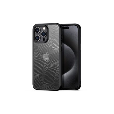 TPU+PC telefontok iPhone 15 Pro Max 6.7 colos Dux Ducis Aimo áttetsző hátlappal fekete kerettel