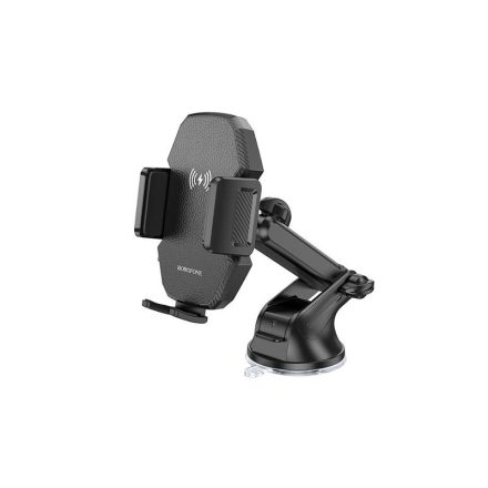Borofone BH214 Adelante Tapadókorongos Wireless Autós Telefontartó fekete