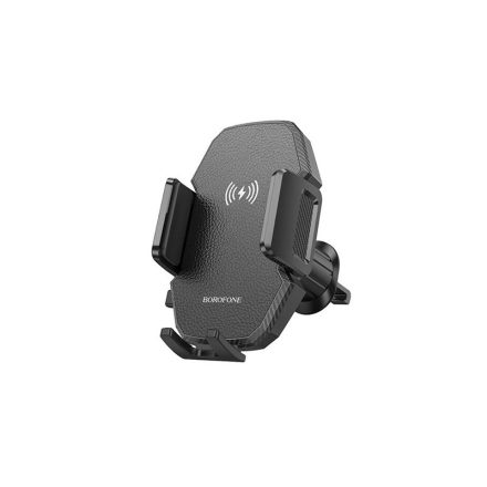 Borofone BH213 Adelante Szellőzőrácsra Rögzíthető Wireless Autós Telefontartó fekete