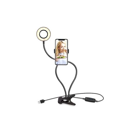 XO BGD001/LS-90 Csipeszes Selfie Állvány Led Lámpával fekete