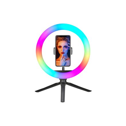 XO BGD007/MJ26 Tripod Selfie Állvány RGB Led Lámpával fekete