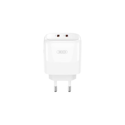 XO L140 Dupla Hálózati Töltővég (Type-C) 35W fehér