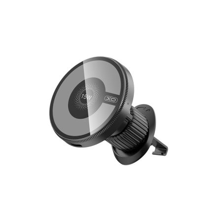 XO CX025 Mágneses Szellőzőrácsra Rögzíthető Wireless Autós Telefontartó fekete