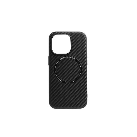 Yooup Magnetic Mintás Iphone 16 Pro 6.3 TPU Tok Magsafe Kompatibilis Carbon fekete