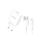 YooUp NC76-A + NB36-5G-1M Hálózati töltő 12W USB lightning kábellel fehér