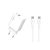 YooUp NC56-C + NB36-CC-1M dupla hálózati töltő (USB - Type-C) PD 20W Type-C - Type-C kábellel fehér