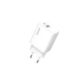   YooUp NC56-D dupla hálózati töltő (USB - Type-C) PD 20W fehér