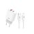 Xo Ce12 Dupla Hálózati Töltő (USB - Type-C) PD 20W Type-C/Lightning Kábellel fehér