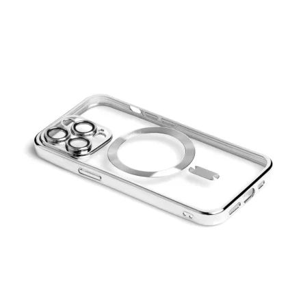 PJ Disc-a Iphone 15 Pro Max 6.7 TPU Tok Magsafe Kompatibilis Ezüst