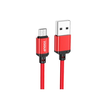 YooUp L07 Micro USB Kábel 2.4A 1 Méter Piros