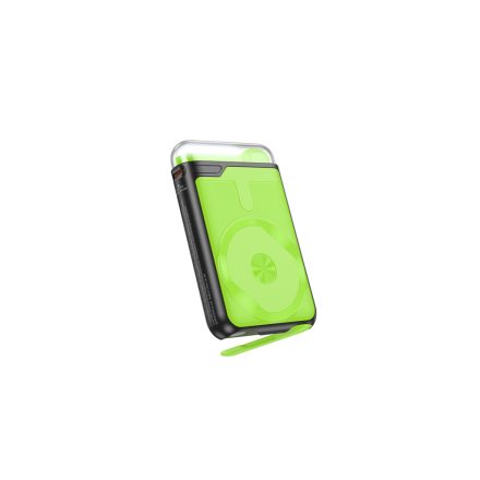 Borofone BJ69 Skillful Wireless Power Bank (Magsafe Kompatibilis) PD20W 10000mAh Fekete-zöld