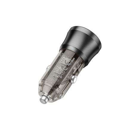 Borofone BZ25 Journey Szivargyújtó Töltővég (USB - Type-C) PD38W + Type-C Kábel Fekete