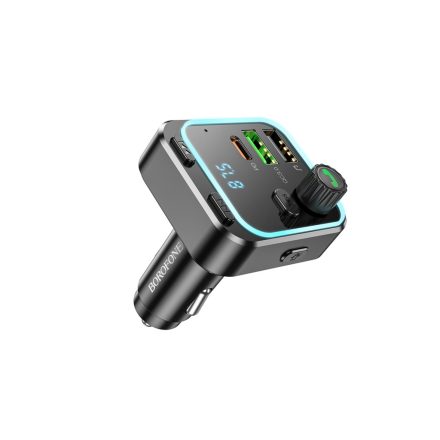 Borofone BC53 Highway Qc3.0 + PD 20W Szivargyújtós Gyorstöltővég + Fm Transmitter Fekete
