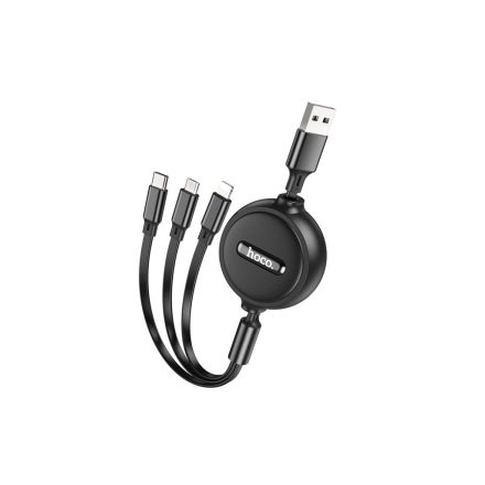 Hoco X75 3in1 Lightning - Type-C - Micro USB Kábel 1 Méter 2A Fekete