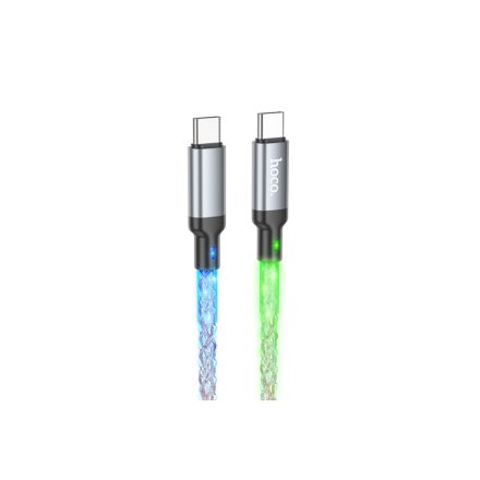 Hoco U112 Shine PD Világítós USB Type-C / Type-C Kábel 60w 1 Méter Szürke