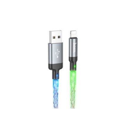 Hoco U112 Shine PD Világítós Lightning Kábel 2.4A 1 Méter Szürke