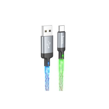 Hoco U112 Shine PD Világítós USB Type-c Kábel 3A 1 Méter Szürke