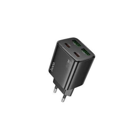 Hoco N55 Fundador Hálózati Gyorstöltő (USB - Type-C) (PD) 20w + QC3.0 Fekete
