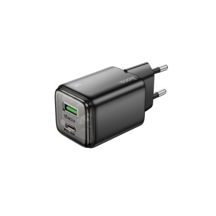 Hoco N52 Monsoon Hálózati Gyorstöltő (USB - Type-C) (PD) 20w + QC3.0 Fekete