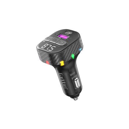 Earldom ET-M108 Szivargyújtós Töltővég (USB - Type-C) + Fm Transmitter Fekete