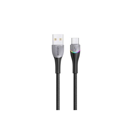 Usams U77 SJ542 USB Type-C Kábel 3A 1.2 Méter Fekete