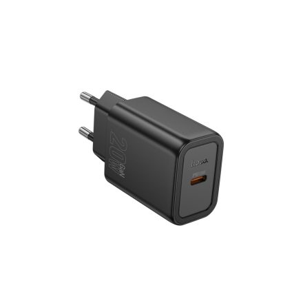 Hoco N60 Gentle Hálózati Gyorstöltő (Type-C) (PD) 20W Fekete