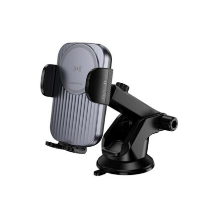 Borofone BH222 Leading Tapadókorongos Wireless Autós Telefontartó Fekete