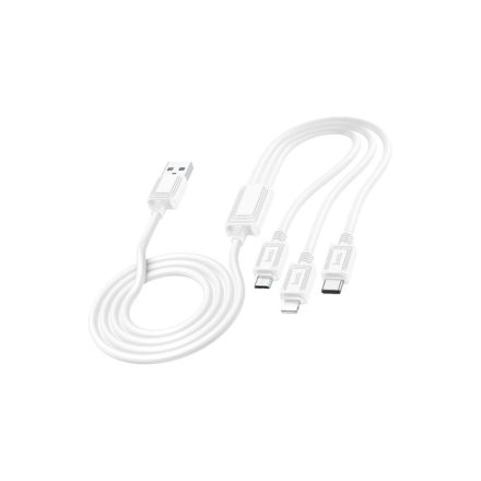 Hoco X74 3in1 Lightning - Type-C - Micro USB Kábel 1 Méter Fehér